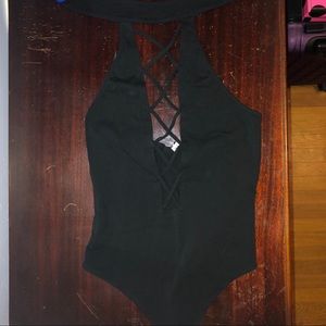 Express Black Caged Bodysuit